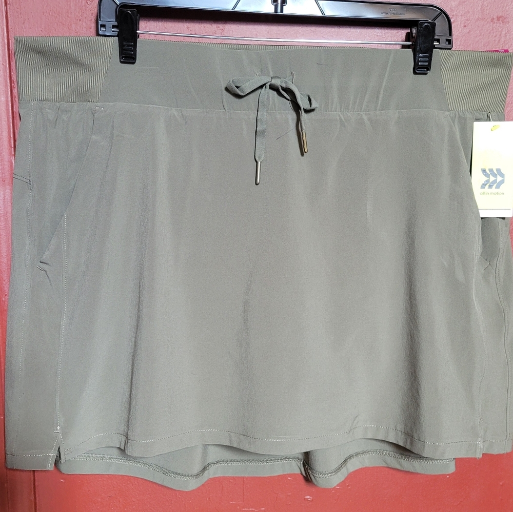 All in Motion Mid-Rise Moss Green Skort with Comfortable Fit Size XXL - Picture 3 of 11